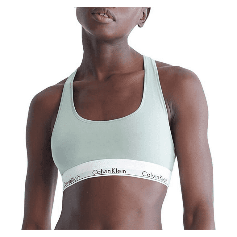 Calvin Klein Women's Modern Cotton Unlined Wireless Bralette, Sage Meadow,  XS 