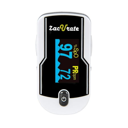 Zacurate Premium Fingertip Pulse Oximeter Blood Oxygen Saturation Monitor with silicon cover, batteries and