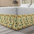 thumbnail image 1 of Zoo Bed Skirt, Safari Animals Exotic Zebra Fox Beaver Antelope Lemur Kangaroo Rattlesnake, Elastic Bedskirt Dust Ruffle Wrap Around for Bedding Decor, 4 Sizes, Pale Yellow Multicolor, by Ambesonne, 1 of 2