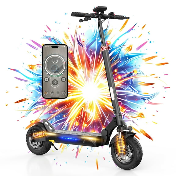 10" Off Road Tires Electric Scooter with APP, Folding Electric Scooter with Dual Braking & 4 Absorbers System,800W Motor Escooter Up to 40KM Range, 40KM/H Top Speed