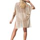 thumbnail image 5 of Txlixc Vestido de bikini para mujer, vestido de playa transparente hueco de manga corta con cuello en V liso Txlixc  Sexy, 5 of 6