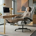 thumbnail image 6 of Homall Massage Office Chair with Heat and 6 Vibration Points,High Back Executive Office Chair with Reclining Backrest with Reclining Backrest,Ergonomic Computer Desk Chair with Footrest,Linen,Gray, 6 of 7
