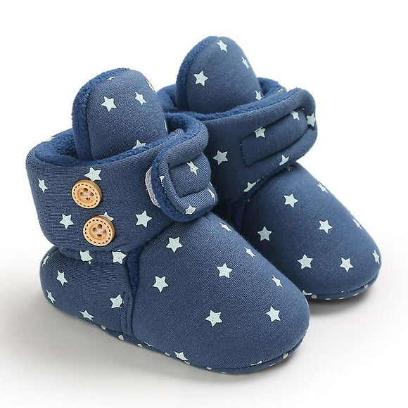 Baby Cozy Fleece Booties, Warm Lined Stay On Baby Boy Girl House Slippers Fluffy Sock Booties With Non-slip Gripper Infant Winter Ankle Boots Toddler