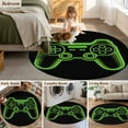 thumbnail image 6 of Round Rugs 3.3 Ft, Green Game Controller Non Slip Area Rugs for Kitchen Bedroom Entryway, Modern Art Gaming Handheld Black Washable Carpet Runner Rug Floor Mats for Bedroom Home Decor, 6 of 9