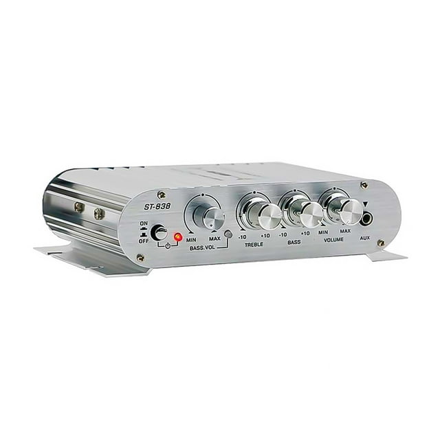 2.1 Channel Power Amplifier Bass and Treble Adjustment Stereo Bass Sound Amp Mini Media Player