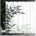 thumbnail image 4 of Ambesonne Asian Themed Shower Curtain, Monochrome Art Leaves, 69"Wx75"L, White and Black, 4 of 5
