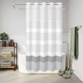 thumbnail image 6 of No Hook Shower Curtain, Grey Stripe Shower Curtains for Bathroom with See Through Top Window, Modern Abstract Monochrome Geometric Waterproof & Washable Bath Curtain Narrow 54"x78", 6 of 9