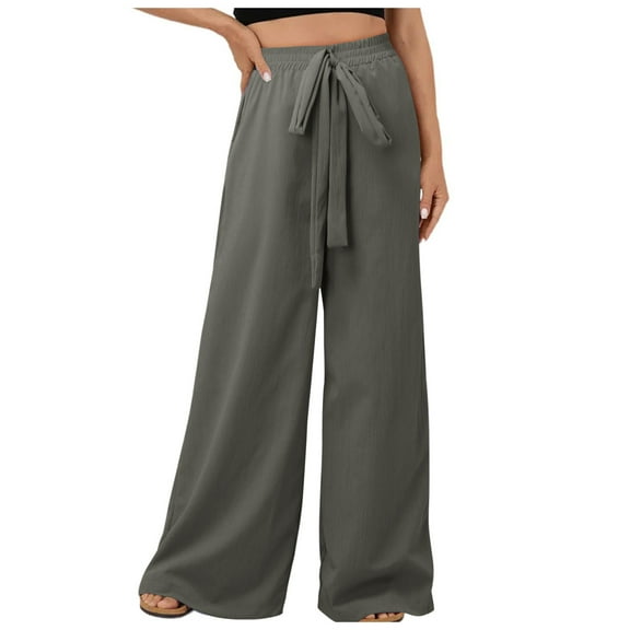 SIYUDAN Pants For Women Casual Pants For Women Grey Adult Yoga Pants Lounge Pants For Women Loose Fit High Waisted Trousers Summer Pants