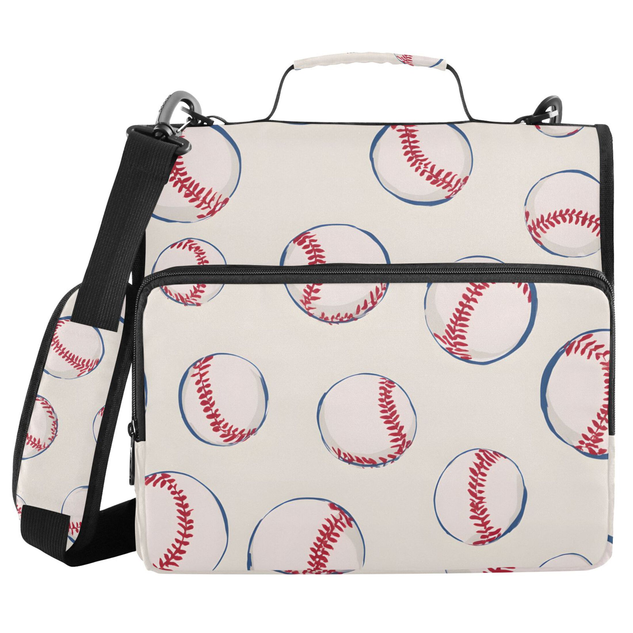 ALAZA Zipper Binder Baseballs 3 Ring Trapper Keeper File Folder Organizer Bag