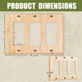 thumbnail image 3 of Solid Wood Triple Rocker Light Switch Plate 4.5" X6.3" Bamboo Light Switch Cover Quality Raw Wooden Decorative Bedroom Kitchen Home Decor (Triple Rocker), 3 of 7