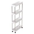 thumbnail image 1 of 4 Capas Rack Almacenamiento Estrecho Con Organizador Ruedas para Baño Doméstico () Blanco, 1 of 9