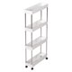 thumbnail image 1 of 4 Capas Rack Almacenamiento Estrecho Con Organizador Ruedas para Baño Doméstico () Blanco, 1 of 4