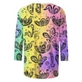 thumbnail image 4 of Craaazy Mardi Gras Women's Fashion Carnival Printed T-shirt 3/4 Sleeves Blouse Round Neck Casual Tops Gifts, 4 of 5