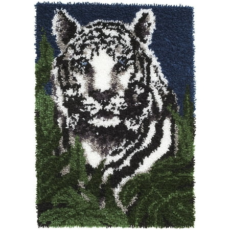 Caron Wonderart Latch-Hook Kit, White Tiger