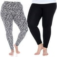 thumbnail image 2 of White Mark Women's 2 Pack of Leopard Printed Leggings, 2 of 2