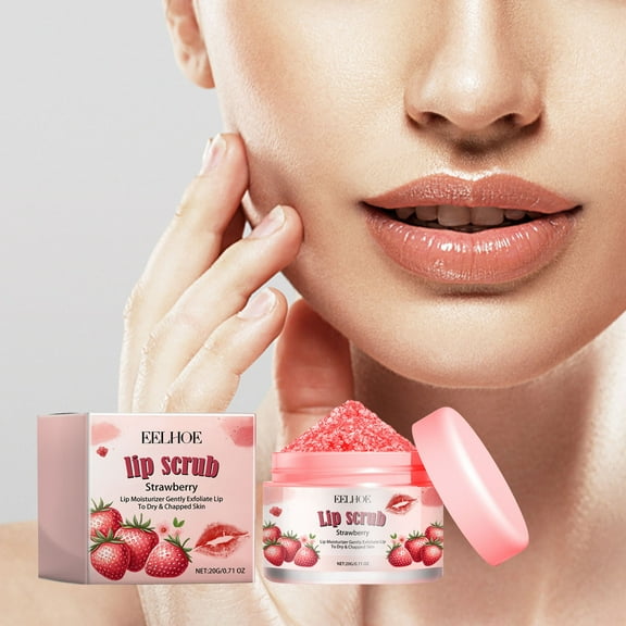 Gzwccvsn Strawberry Lip Whitening Scrub Darkens Lips Hydrates Reduces Pigmentation And Lightens Black Lips 20ml, Moisturizers Skincare Products