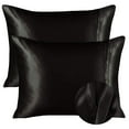 thumbnail image 2 of Parkdale 2-Pack Silky Soft Satin Pillow Cases with Hidden Zipper (Standard, Black), 2 of 4