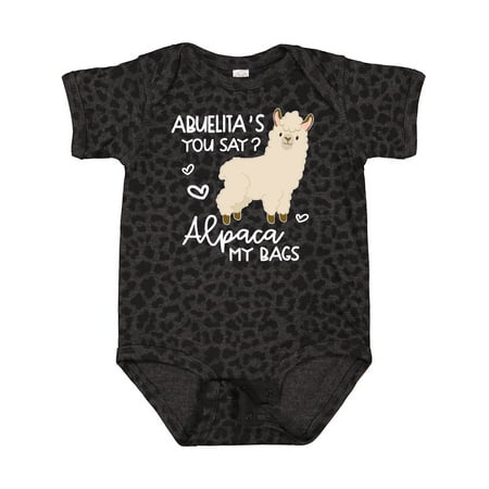 

Inktastic Abuelita s You Say Alpaca My Bags Gift Baby Boy or Baby Girl Bodysuit