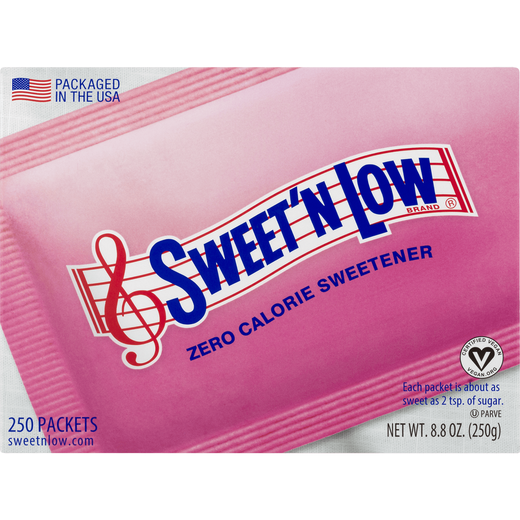 Sweet'N Low Zero Calorie Sweetener, Sugar-Free, 250 Packets