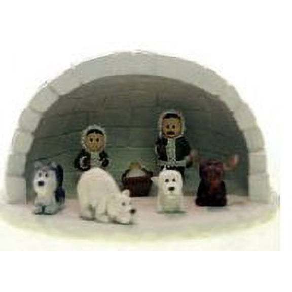 Alaska Eskimo Nativity Mini Igloo Set 8 Piece