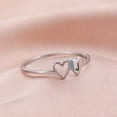 thumbnail image 3 of HIPEE Fashion Stainless Steel A-Z 26 Letters Rings Double Heart Hollow Women Ring For Women Charm Wedding Finger Jewelry Gift, 3 of 5