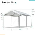 thumbnail image 7 of ADVANCE OUTDOOR 10x15 ft Carports Heavy Duty Car Canopy Garage Party Tent Boat Shelter, Adjustable Height from 9.5 ft to 11 ft, White, 7 of 7