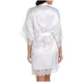 thumbnail image 4 of CALAFEBILA Womens Pj Sets for Women Camisole Homewear Satin Silk with Belt Wrap Nightdress, 4 of 4