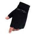 thumbnail image 6 of Men's Warm Half-Finger Gloves Writing Driving Cycling Open-Finger Half Fleece-Lined Thickened Finger Gloves Women's Autumn and Winter, 6 of 6