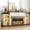 Antique White, variant on Aphthongs 85" Fireplace with Mantel, Tall Fireplace TV Stand with 36" Fireplace for TVs Up to 95 Inch, LED Farmhouse Entertainment Center with Power Outlets Adjustable Shelves, Carved Decoration