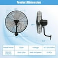 thumbnail image 6 of ARLIME 20 Inch Wall Mount Fan, Max. 3500 CFM Efficient  Wall Ventilator w/ 3-Speed Options, 85° Oscillation, 30° Tilt, Low Noise Metal Fan for Garage, Living Room, Gym, Factory (2), 6 of 13