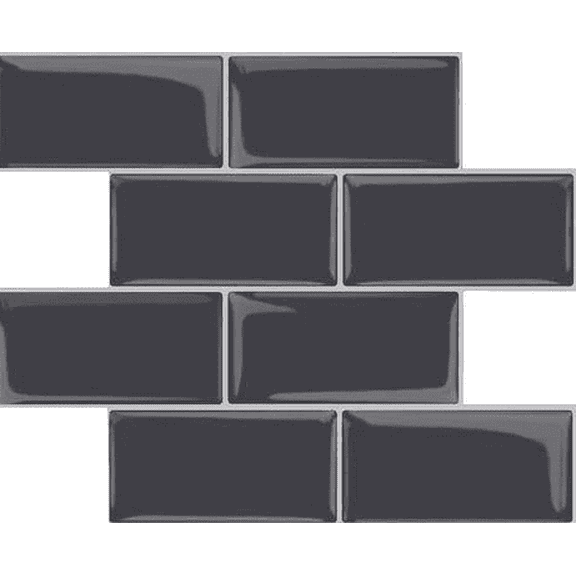 Black Vinyl Peel and Stick Subway Tile