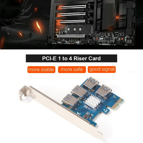 Cable de extensión Express PCIE X4 1 a 4 USB3.0 tarjeta Likrtyny multiplicadora 4xPCIE 16X adaptador 4xPCIE 1X VER009S Plus