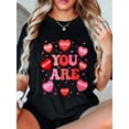 thumbnail image 1 of 100% Cotton Groovy Heart You Are Valentines Day Heart Womens Mens Kids T-Shirt Tee For Adult, Men, Women, Teen, Teenager, Adolescent, Youth, 1 of 5