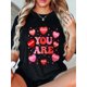 thumbnail image 1 of 100% Cotton Groovy Heart You Are Valentines Day Heart Womens Mens Kids T-Shirt Tee For Adult, Men, Women, Teen, Teenager, Adolescent, Youth, 1 of 4