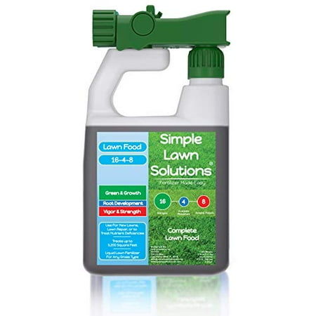 Simple Lawn Solution Advanced 16-4-8 Balanced- Lawn Food Liquid Fertilizer- 32oz