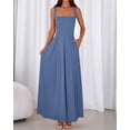 thumbnail image 2 of BTFBM Women Summer Square Neck Maxi Dress Spring Elegant Classy Sleeveless Formal Wedding Guest Cocktail Dresses, 2 of 8