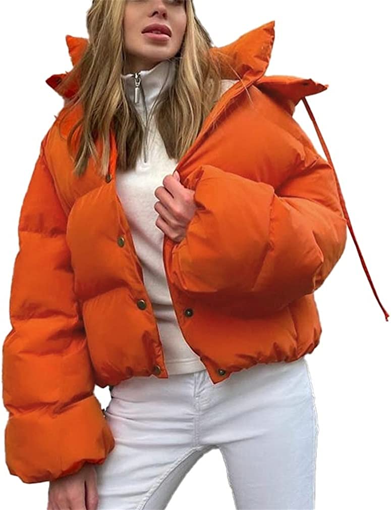 PIKADINGNIS Women's Short Quilted Jacket Lightweight Warm Trendy