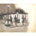 thumbnail image 2 of Remington, Frederic 24x20 Black Modern Framed Museum Art Print Titled - Illinois Natl Guards Picket In Streets Of Chicago, 2 of 4