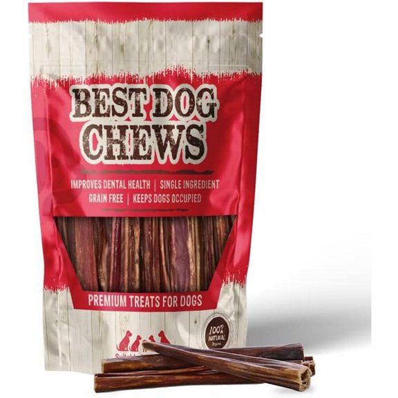 Best Dog Chews Gullet Sticks - 100% Natural Dog Beef Jerky Treats and Chews - 6 inch (12 Count)