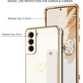 thumbnail image 4 of Samsung Galaxy S21 Case, Galaxy S21 Phone Case Love Heart Cute Case with Wristband Kickstand Holder Soft TPU Plating Bumper Protective Slim Shockproof Phone Case Cover for Girls Women, White, 4 of 15