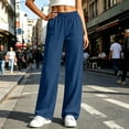 thumbnail image 4 of Cloaraye Sweatpants Women Drawstring Elastic High Waist Wide Leg Pants Solid Color Casual Workout Pants with Pockets, 4 of 6