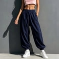 thumbnail image 5 of cocolona Womens Solid Color Casual Sweatpants Elastic Waist Drawstring Curved Workout Running Jogger Pants with Pockets, 5 of 5