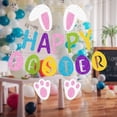 thumbnail image 3 of Easter Bunny Party Banner & Flag Set - Festive Rabbit Themed Hanging Flags for Party Background & Wall Decor, Durable Easter Bunting, Cute Spring Holiday Party Backdrop & Home Accent, Colorful, 3 of 7