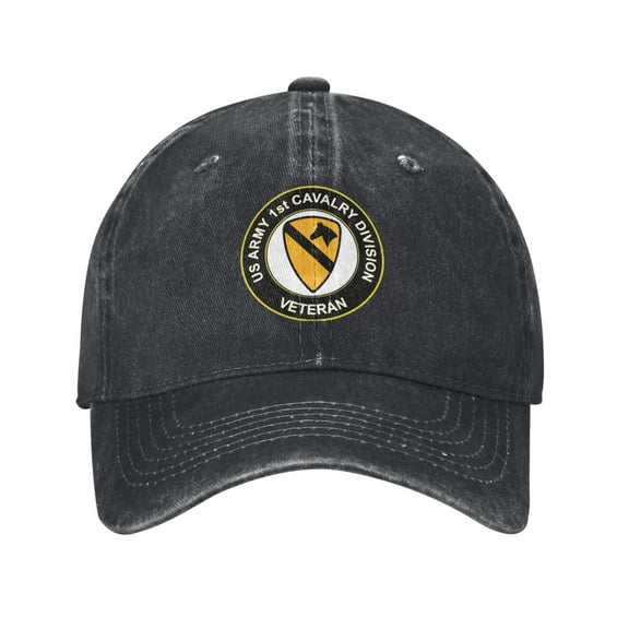 U.S. Army Veteran 1st Cavalry Division Adult Adjustable Classic Washed Casquette Cap Hat Baseball Cap For Man For Woman