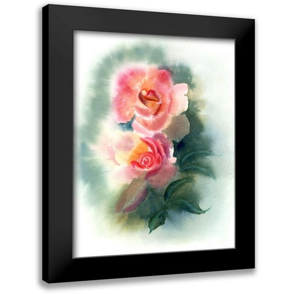 Shefranov, Olga 19x24 Black Modern Framed Museum Art Print Titled - Peach Rose