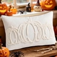 thumbnail image 6 of Btomtd Throw Pillow Covers 12 x 20 Inch, Tufted Embroidered Pumpkin Thanksgiving Fall Cushion Cases, Pillow Covers for Sofa Couch Bedroom, White, 6 of 6