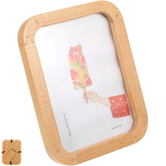 BRIGHTFUFU Friendship Photo Frame Wood Light Brown for Protecting Photos Bedroom 1Set