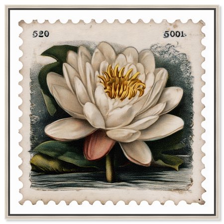 Postal Bloom II Canvas Print Cute Art Prints by Art Remedy Silver Frame 16 x 16