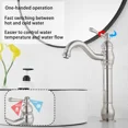 thumbnail image 4 of Brushed Nickel Bathroom Vessel Faucet 1Hole Sink Vanity Mixer Taps Single Handle, 4 of 9