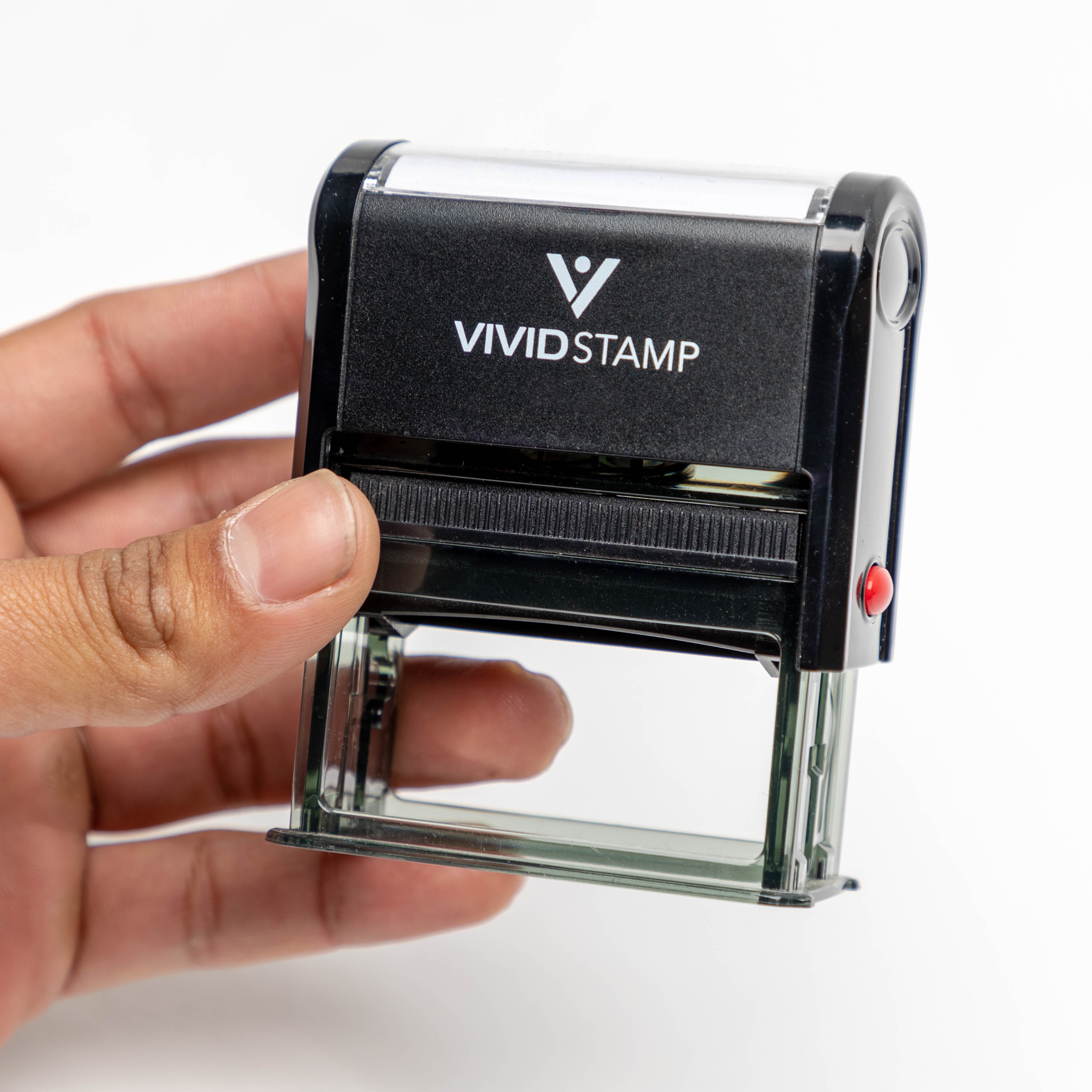 Vivid Stamp Basic Closed Self Inking Rubber Stamp (Black Ink) - X-Large